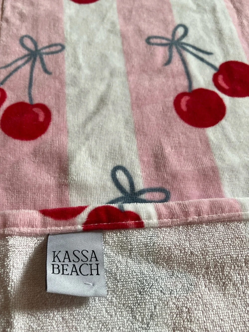 Kassa Cherry Stripe Beach Towel